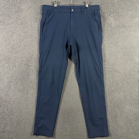 Lululemon Pants Mens 34x31 Blue Commission Slim Fit Stretch Chino Casual - Picture 1 of 16